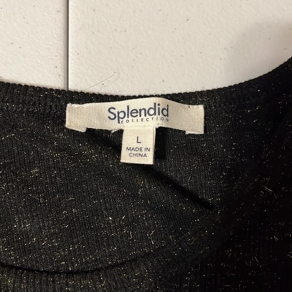 Splendid sweater with silver threads, sz large - Picture 3 of 5